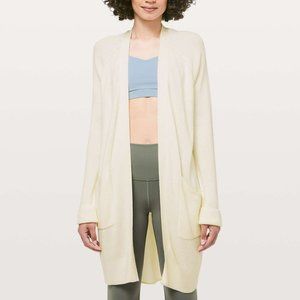 Lululemon Still At Ease Wrap Long Open Cardigan Sweater Angel Wing Ivory Size 6